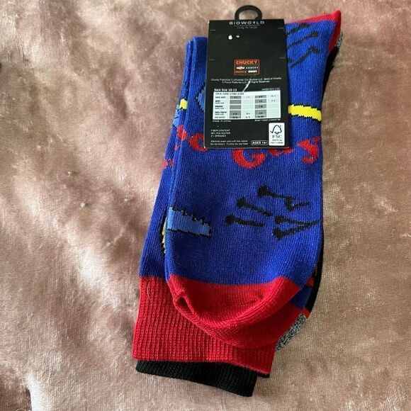 Official CHUCKY Child’s Play crew Socks Adult Horror Movie 8-12 NEW! Set of 2 - Picture 4 of 4